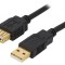 Cablu USB 2.0 A-A 3m Negru Aurit
