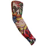 M&acirc;necă tatuaj Zamo&reg; Deadly Flowers, material sintetic elastic, 39 x 8 cm, mărime universală, 1 buc.
