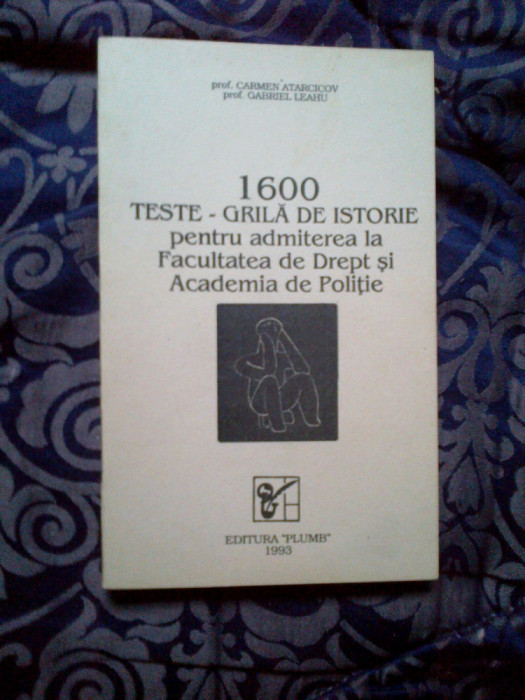 d7 1600 teste-grila de istorie pentru admiterea la Facultatea de Drept si Pol