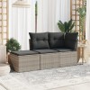 VidaXL Set canapele de grădină cu perne, 3 piese gri deschis poliratan 3217472