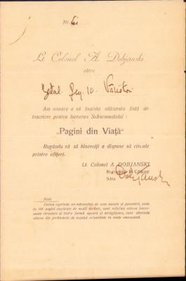 HST A2383 Semnătura olografă primar Chișinău colonel Anibal Dobjanski foto