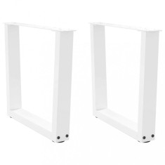 vidaXL Picioare pentru măsuță de cafea &icirc;n formă de V, 2 buc., alb, 60 x (42-43,3) cm, oțel