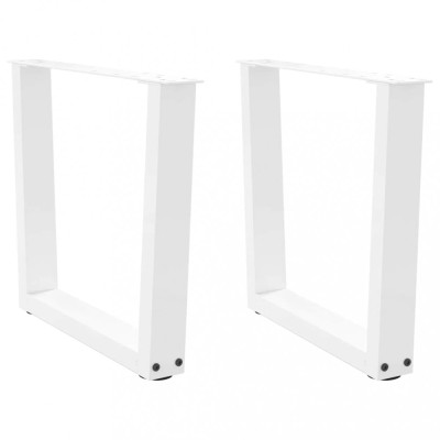 vidaXL Picioare pentru măsuță de cafea &amp;icirc;n formă de V, 2 buc., alb, 60 x (42-43,3) cm, oțel 4012633 foto