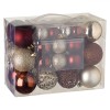 Set Globuri Crăciun, Model, Multicolor, 50 Bucăți, Dimensiuni 3-4-6 cm, Mat, Strălucitor, Glitter, Plastic, Oem