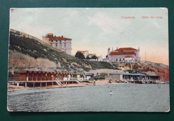 carte postala Constanta Baile din Oras 1910