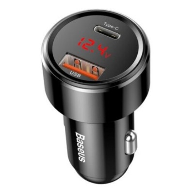 INCARCATOR AUTO Baseus Magic Series PPS,1xUSB Output 4.5V/5A,1 x USB Type-C Output 5V/3A,total output 45W,6A,pt. bricheta auto,afisaj digital,negru&amp;quot;CC foto