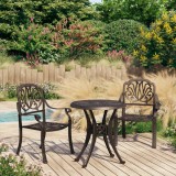 vidaXL Set mobilier bistro, 3 piese, bronz, aluminiu turnat 3070571