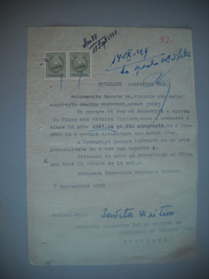 HOPCT DOCUMENT VECHI FISCALIZAT 409 SCOALA COMUNA MANDRESTI -JUD BOTOSANI 1949 foto
