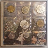 Set Monede Monetarie San Marino 1981, km#116, 117, 118, 119, 120, 121, 122, 123, 126 500 lire argint, in cutie cu pliant, 9 monede, Europa