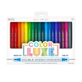 Cumpara ieftin Carioci 2 in 1 cu pensula si varf fin, Color Luxe-set de 20
