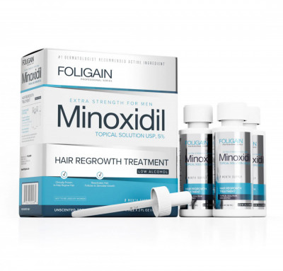 Minoxidil Foligain 5%, 3 Luni Aplicare, Tratament Pentru Barba/Scalp - Cantitate de Alcool redusa foto