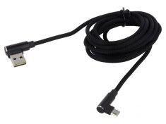 Cablu USB 2.0 2m Negru Quick Charge foto