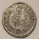 Boemia Olomouc 1 kreuzer 1701 argint Charles lll Joseph of Lorraine