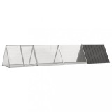 Cusca pentru iepuri, antracit 403,5x80,5x71 cm otel galvanizat GartenMobel Dekor, vidaXL