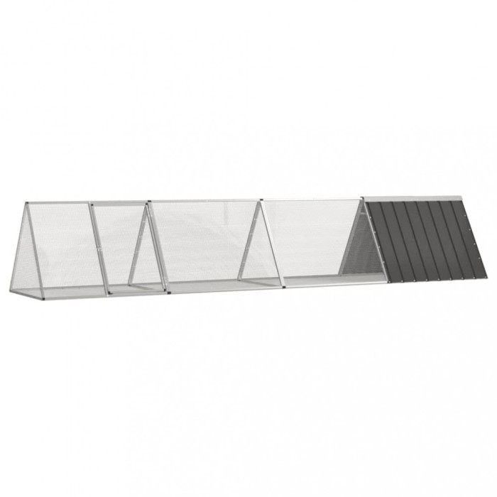 vidaXL Cușcă pentru iepuri, antracit 403,5x80,5x71 cm oțel galvanizat