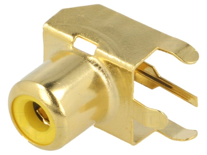 Conector RCA mamă aurit pentru PCB