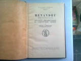 MEANDRU. STUDII, TRADUCERE SI COMENTARIU CRITIC DE NICOLAE I. STEFANESCU
