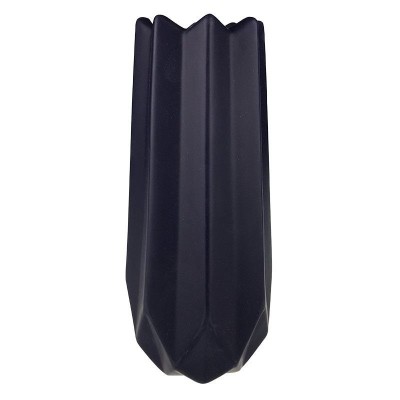 Vaza decorativa zimtata din ceramica eleganta, 20 cm, Negru, 795H-2 foto