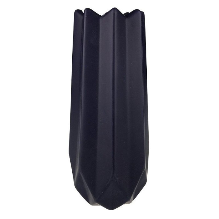 Vaza decorativa zimtata din ceramica eleganta, 20 cm, Negru, 795H-2