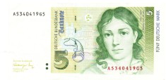 Germania West Germany 5 Mark 1991 P-37 Seria 5340419G5