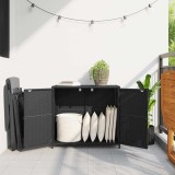 vidaXL Dulap depozitare de grădină, negru, 83x45x76 cm, poliratan
