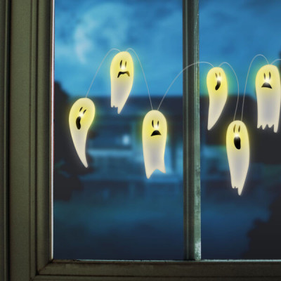Decor fereastră LED de Halloween - gel - fantomă - 85 cm foto