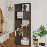 Bibliotecă/Separator cameră, gri, 60x24x155 cm, lemn prelucrat