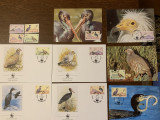 Gibraltar - pasari - serie 4 timbre MNH, 4 FDC, 4 maxime, fauna wwf