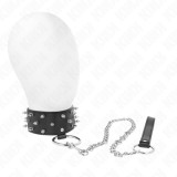 KINK - NECKLACE WITH LEASH 65 CM WITH SILVER STUDS MODEL 5 ADJUSTABLE 36-43 CM X 5 CM, KINK COLLAR &amp; GAG