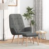 VidaXL Scaun de relaxare cu taburet, gri deschis, textil