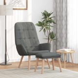 VidaXL Scaun de relaxare cu taburet, gri deschis, textil