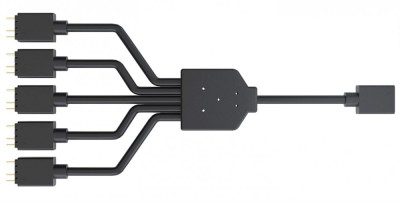 Cablu splitter Cooler Master ARGB 1-la-5, conector LED cu 3 pini, 58 cm, MFX-AWHN-1NNN5-R1 - RESIGILAT foto