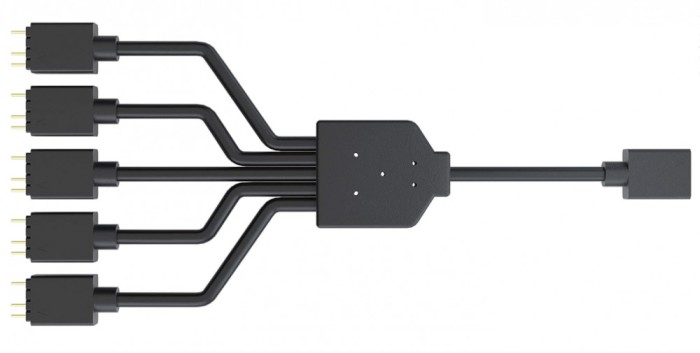 Cablu splitter Cooler Master ARGB 1-la-5, conector LED cu 3 pini, 58 cm, MFX-AWHN-1NNN5-R1 - RESIGILAT