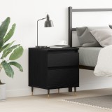 Noptiera vidaXL Stejar Negru 40x35x50 cm, 2 Sertare, Lemn Prelucrat, Design Modern, Dormitor/Living