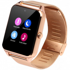 Ceas Smartwatch cu Telefon iUni GT08s Plus, Curea Metalica, Camera, Antizgarieturi, Gold foto