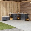 VidaXL Dulap de depozitare pentru bucătărie cu raft Antracit Oţel 874991