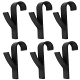Cumpara ieftin Set 6 suporturi de prosoape si haine, pentru calorifer, plastic, 9.8 cm, negru