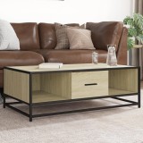 Cumpara ieftin Măsuță cafea stejar sonoma 100x57x35 cm lemn prelucrat și metal