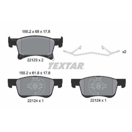 Placute frana Opel Adam (M13) 10.12-02.19, Corsa E (X15) 09.14-, Corsa E Box / Liftback (X15) 09.14-, Fata, TEXTAR