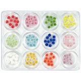 Cumpara ieftin Kit decorativ mixt, 12 buc &ndash; flori acrilice 5g, INGINAILS