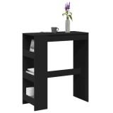 Cumpara ieftin Masă de bar cu rafturi, negru, 90x40x103,5 cm, lemn prelucrat