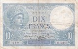FRANTA 10 francs 21-9-1939 VF!!!