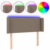 Cumpara ieftin Tablie de pat cu LED, gri taupe, 93x16x78/88 cm, textil
