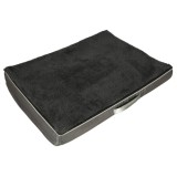 Pat ortopedic pentru caini, dreptunghiular, husa detasabila, 90x70x10 cm, gri inchis Household NewTrend