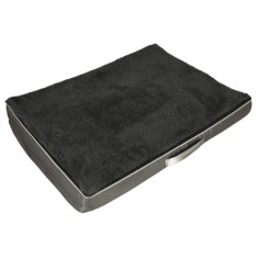 Pat ortopedic pentru caini, dreptunghiular, husa detasabila, 90x70x10 cm, gri inchis Household NewTrend