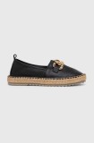 Answear Lab espadrile de piele culoarea negru