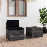 Cumpara ieftin Set mobilier grădină din paleți, 2 piese, cu perne, lemn de pin