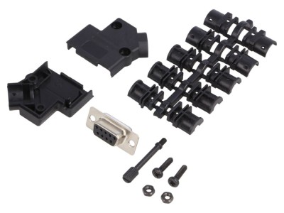 Conector D-Sub 9 pini mamă, negru foto