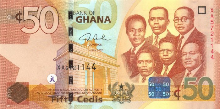 GHANA █ bancnota █ 50 Cedis █ 2007 █ P-41a █ UNC █ necirculata
