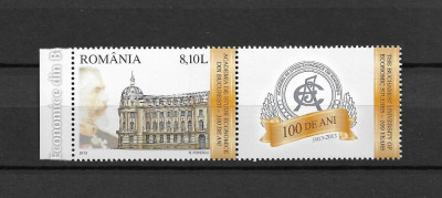 ROMANIA 2013 - ASE BUCURESTI, 100 DE ANI, VINIETA, MNH - LP 1974a foto